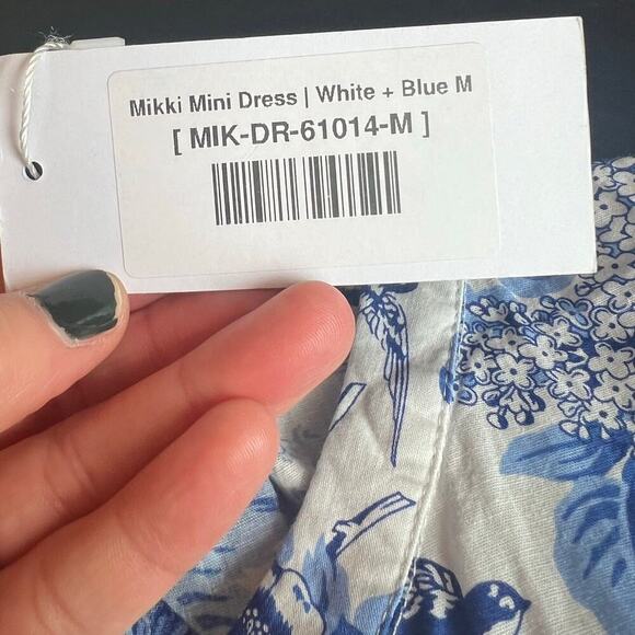 NWT Baltic Born Mikki Mini Dress, Medium, Floral, Blue White, Lightweight Button - Picture 4 of 10